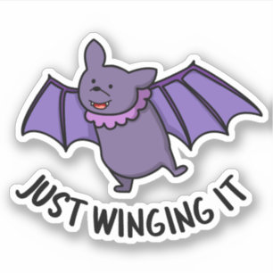 Just Winging It Funny Bat Pun 
