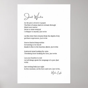Just write inspirational poem poetry wall poster
