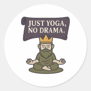 Just Yoga No Drama Meditation Scroll Graphic Novel Classic Round Sticker