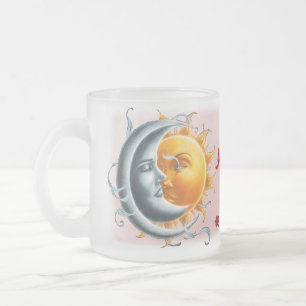 Just You and Me said the Sun to the Moon on a Frosted Glass Coffee Mug