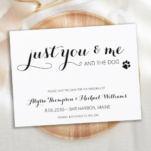 Just You Me And The Dog Wedding Save The Date Announcement Postcard