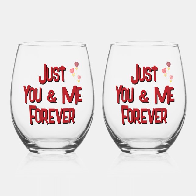 Just You & Me Forever Stemless Wine Glass (Front)
