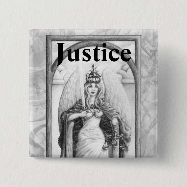 Justice 15 Cm Square Badge (Front)