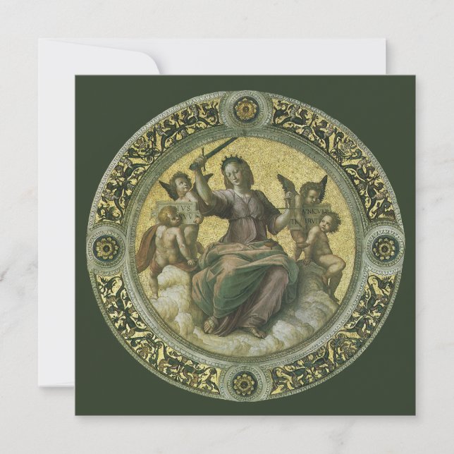 Justice by Raphael Sanzio, Law School Graduation Invitation (Front)