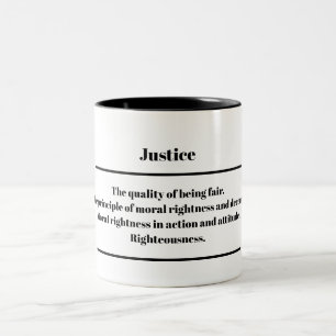 "Justice" Definition Mug