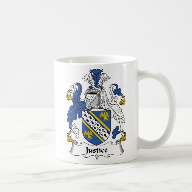 Justice Family Crest Coffee Mug (Right)