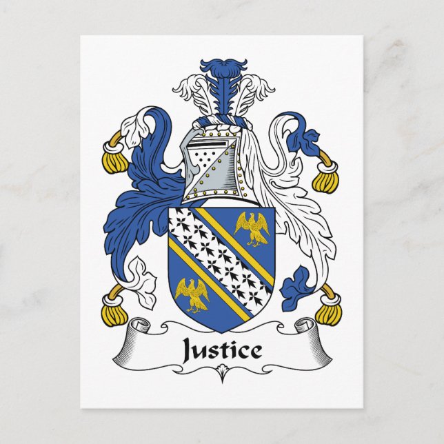 Justice Family Crest Postcard (Front)