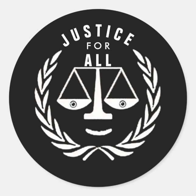 JUSTICE FOR ALL CLASSIC ROUND STICKER (Front)