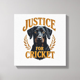 Justice For Cricket Vintage Dog Memorial Typograph Canvas Print