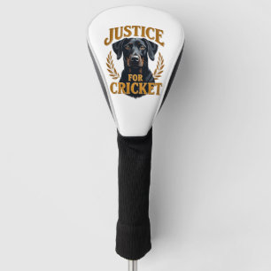 Justice For Cricket Vintage Dog Memorial Typograph Golf Head Cover