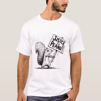Justice for Peanut: Funny Squirrel Protest Design T-Shirt