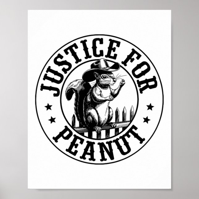 Justice For Peanut Sticker2  Poster (Front)