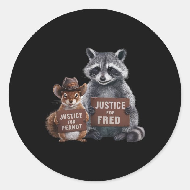 Justice For Peanut The Squirrel Justice For Fred T Classic Round Sticker (Front)