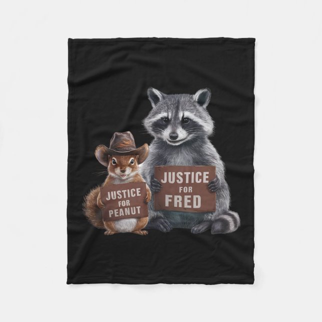 Justice For Peanut The Squirrel Justice For Fred T Fleece Blanket (Front)