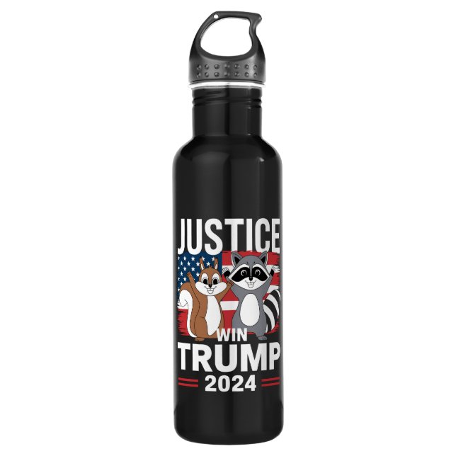 Justice For Peanut Win Trump 2024 710 Ml Water Bottle (Front)
