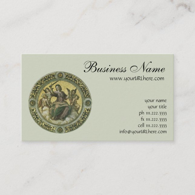 Justice (fresco in the Vatican) by Raphael Business Card (Front)