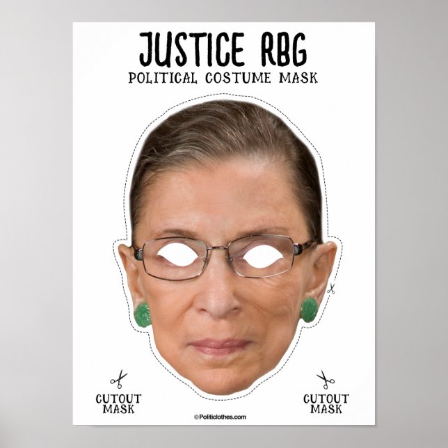 Justice Ginsburg RBG Costume Mask Poster (Front)
