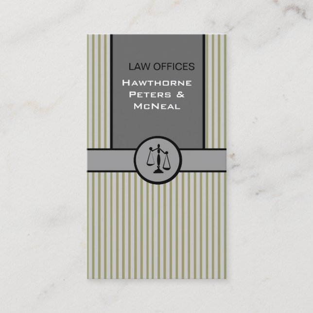 Justice In Stripes. Attorney Attorney Law Offices Business Card (Front)