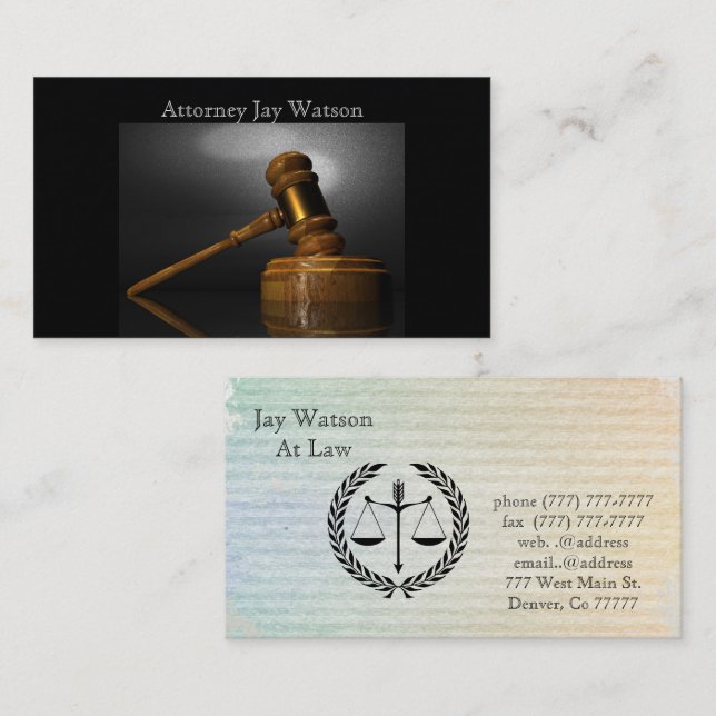 Justice Law Office Personalise Destiny Destiny'S Business Card (Front/Back)