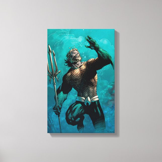 Justice League #10 Aquaman Drowned Earth Variant Canvas Print (Front)
