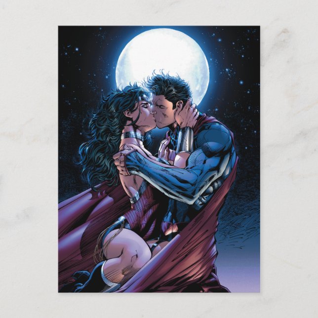 Justice League #12 Wonder Woman & Superman Kiss Postcard (Front)