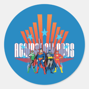 Justice League "Against All Odds" Classic Round Sticker