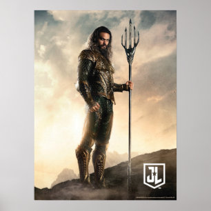 Justice League Aquaman On Battlefield Poster