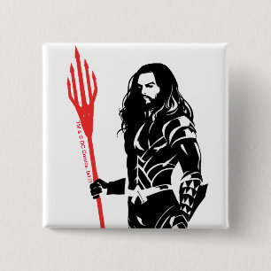 Justice League Aquaman Pose Noir Pop Art 15 Cm Square Badge