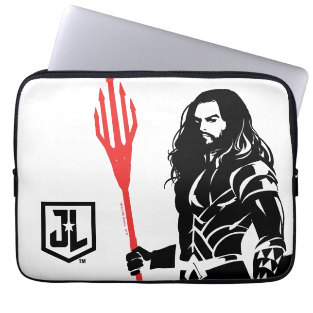 Justice League | Aquaman Pose Noir Pop Art Laptop Sleeve (Front)