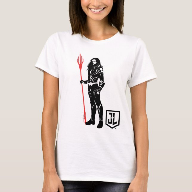 Justice League | Aquaman Pose Noir Pop Art T-Shirt (Front)