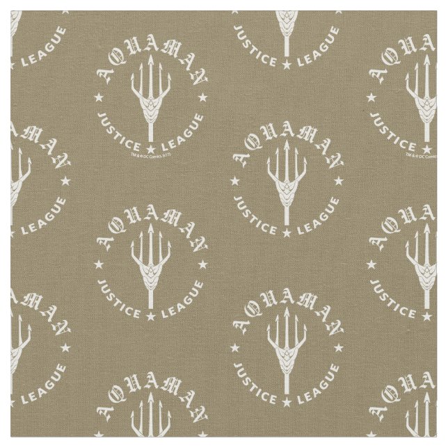Justice League | Aquaman Retro Trident Emblem Fabric (Close Up)