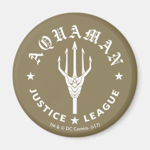Justice League Aquaman Retro Trident Emblem Magnet