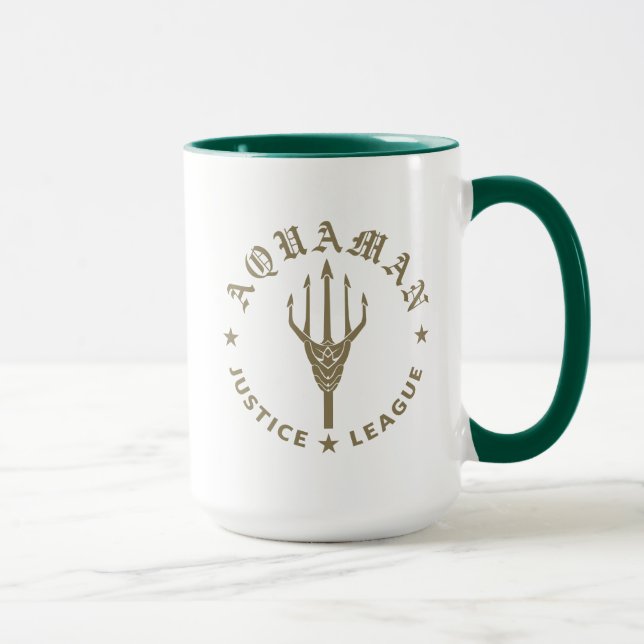 Justice League | Aquaman Retro Trident Emblem Mug (Right)