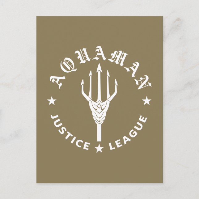 Justice League | Aquaman Retro Trident Emblem Postcard (Front)