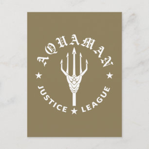 Justice League Aquaman Retro Trident Emblem Postcard