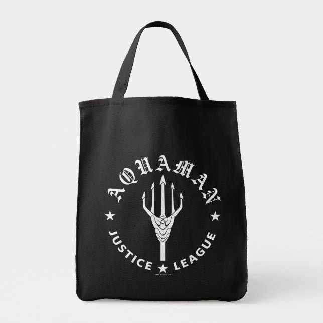 Justice League | Aquaman Retro Trident Emblem Tote Bag (Front)