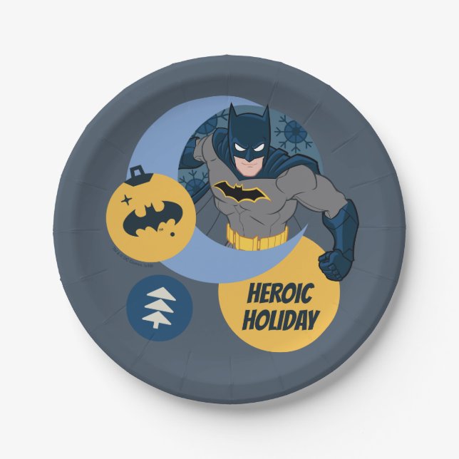 Justice League Batman Holiday Bauble Paper Plate (Front)