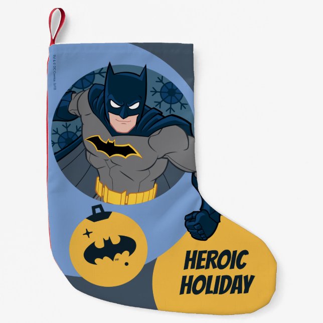 Justice League Batman Holiday Bauble Small Christmas Stocking (Front)