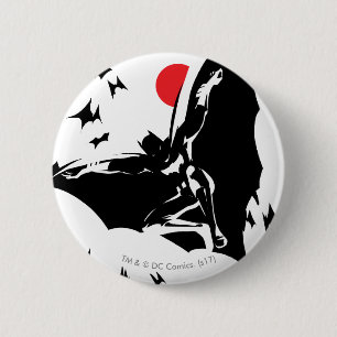 Justice League Batman in Cloud of Bats Pop Art 6 Cm Round Badge