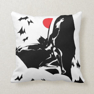 Justice League   Batman in Cloud of Bats Pop Art Cushion