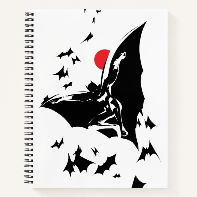 Justice League | Batman in Cloud of Bats Pop Art Notebook (Front)