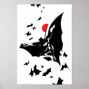 Justice League Batman in Cloud of Bats Pop Art Poster