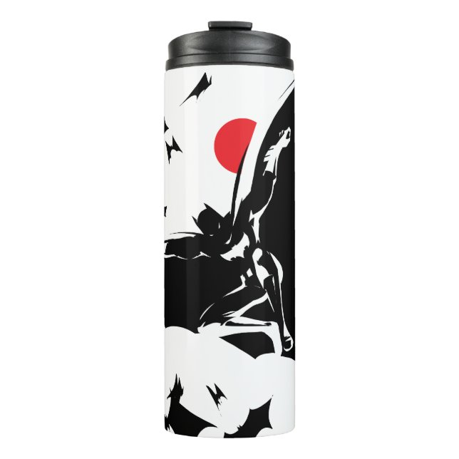 Justice League | Batman in Cloud of Bats Pop Art Thermal Tumbler (Front)