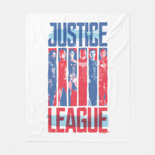 Justice League Blue & Red Group Pop Art Fleece Blanket