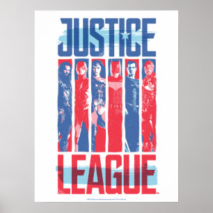 Justice League   Blue & Red Group Pop Art Poster