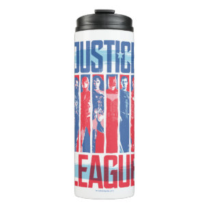 Justice League   Blue & Red Group Pop Art Thermal Tumbler