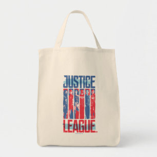 Justice League Blue & Red Group Pop Art Tote Bag