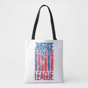 Justice League Blue & Red Group Pop Art Tote Bag