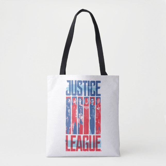 Justice League | Blue & Red Group Pop Art Tote Bag (Front)