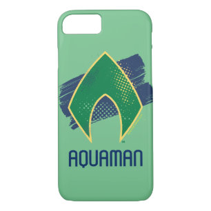 Justice League   Brush & Halftone Aquaman Symbol iPhone 8/7 Case